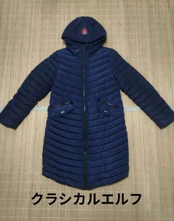 클래식 엘프 네이비 후드 부착 다운 자켓 M 사이즈 A라인