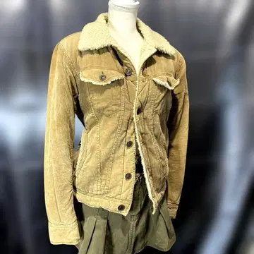 Y2K 페어리 그런지 코듀로이 보아 자켓 헤이세이 갸루