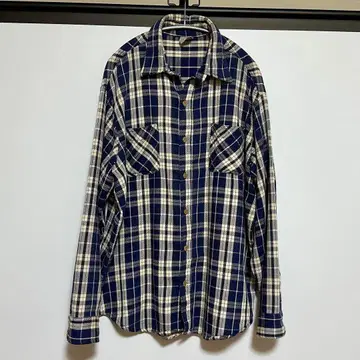 BIG MAC Flannel Shirt White, Navy