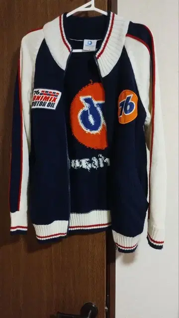 76 니트 자켓 M 사이즈 네이비/화이트