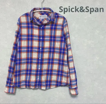Spick & Span 긴팔 셔츠 블라우스 체크 면