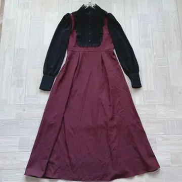 EAT ME 바이컬러 메이드라이크 원피스 레드 M