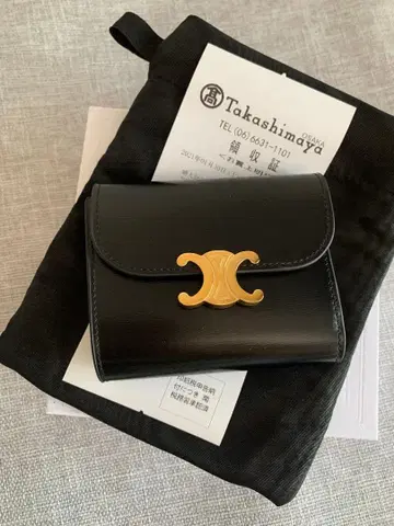 트리옹프 스몰 플랩 지갑 블랙 3단 폴더형