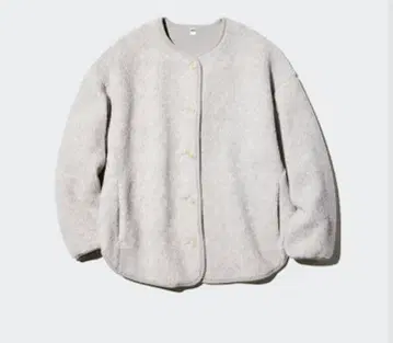 유니클로 보아 플리스 릴랙스 가디건 라이트 그레이 XL