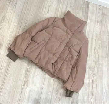 ANAYI 아나이 숏 다운 자켓 38 M 베이지 핑크 리브 소매