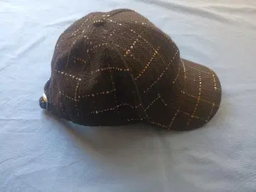 트위드풍 체크 무늬 캡 새상품급