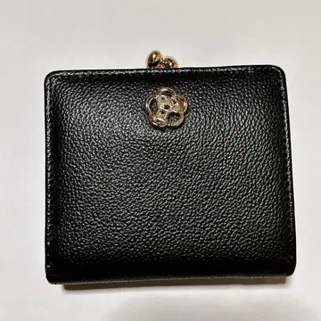 클레이 서스 이단 접이식 지갑 가마구치 블랙 꽃