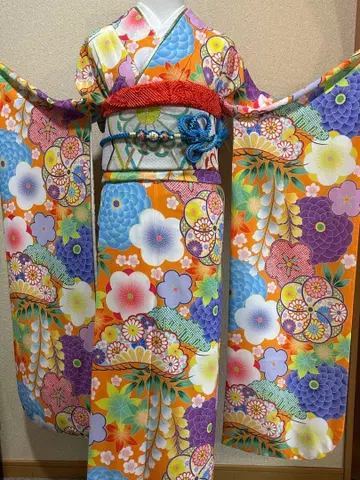 후리소데 5점 세트 워셔블 기모노 성인식 결혼식 사전 촬영