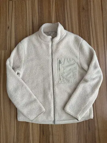 COS 코스 플리스 자켓 크림색 더블 지퍼