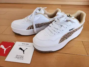 미사용 새상품 PUMA 스니커즈 코트 랠리 스카이 레오파드 통굽 스니커즈