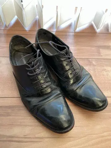 DESIGNWORKS 블랙 레이스업 가죽 신발 42 26.5