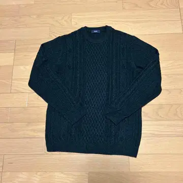 SHIPS 다크 그린 케이블 니트 스웨터