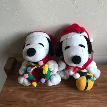 스누피 크리스마스 봉제 인형 2개 세트