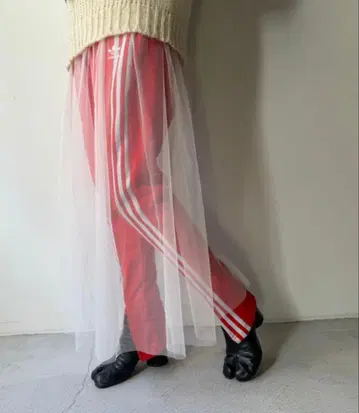 N.VINTAGE dead stock 튤 레이스 플레어 스커트