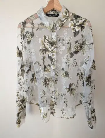 꽃무늬 시스루 긴팔 셔츠 ZARA