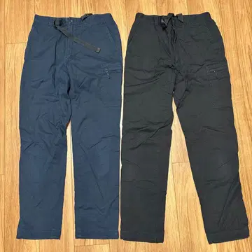 유니클로 웜 이지 팬츠 S 사이즈 2개 세트 블랙&다크 네이비