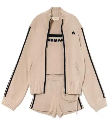 andmary Zoe 풀 집업 니트 셋업