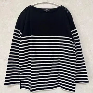 [ 새상품급 ] 이에나 아페쎄 별주 티셔츠 보더 블랙 38