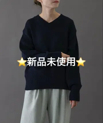 FORK&SPOON V넥 니트 NAVY