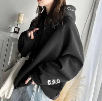 랜덤 자수 속기모 후드티 JaVa 콜라보