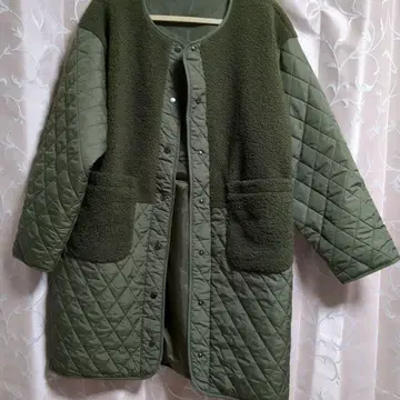 미사용 새상품 카키 그린 퀼팅 자켓 3L
