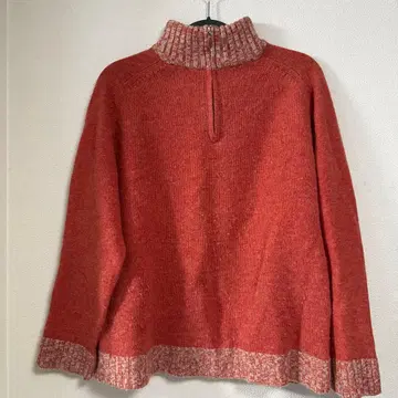 23구 오렌지 하프 지퍼 니트