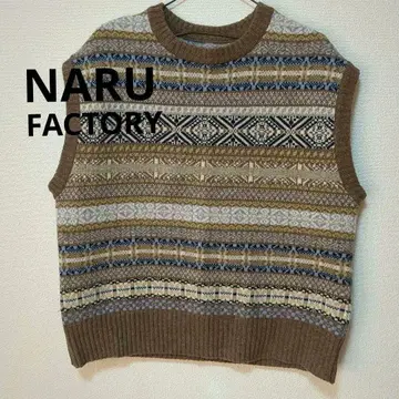 NARU 팩토리 페어아일 니트 베스트 모 100%
