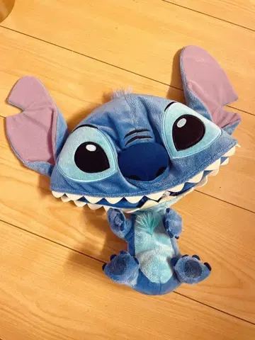 디즈니 스티치 후드형 캡 팬캡 봉제 인형