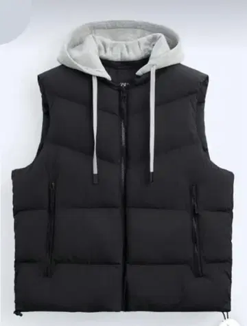 ZARA 후드 부착 퍼퍼 자켓