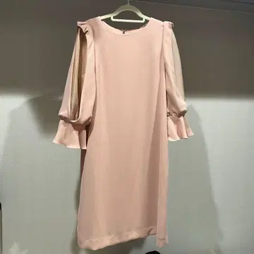 SNIDEL 핑크 플레어 슬리브 원피스