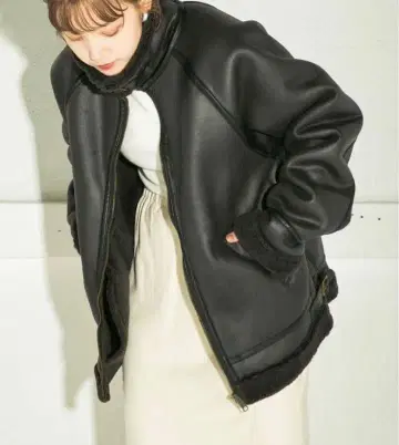 KBF 가죽 코트 퍼 안감 부착