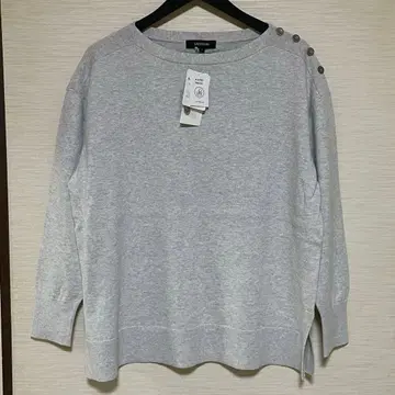 UNTITLED 미사용 빅 사이즈 어깨 버튼 니트 2LT 라이트 그레이