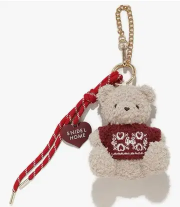 새상품 스나이델 홈 니트 곰 참 RED