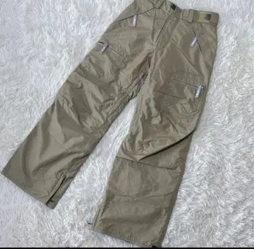스노우 카모 팬츠 snow pants 베이지 워크 팬츠 와이드 스트레이트