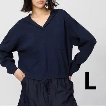 유니클로 UNIQLO : C 릴랙스 후디드 스웨터 네이비