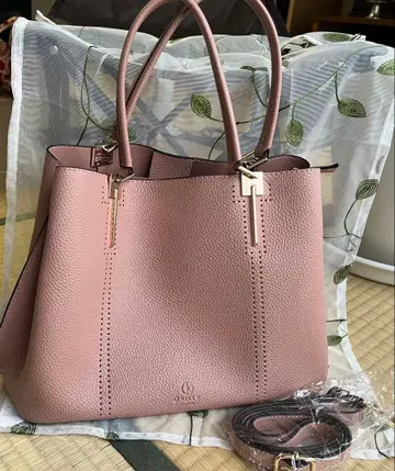 D KELLY 핑크 가죽 핸드백