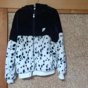 FILA 플리스 자켓 달마시안 패턴