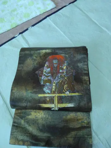 중고 나고야 오비 노() 석교() 금박에 사자 문양 직조