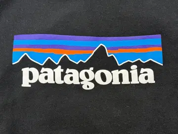 새상품급 M 파타고니아 프린트 로고 후드 맨투맨 블랙