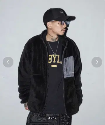 서브사이어티 보아 블루종 플리스 자켓 로고 자수