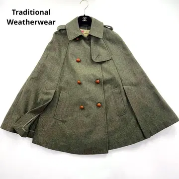 새상품급 트래디셔널 웨더웨어 판초 케이프 코트 울 영국풍