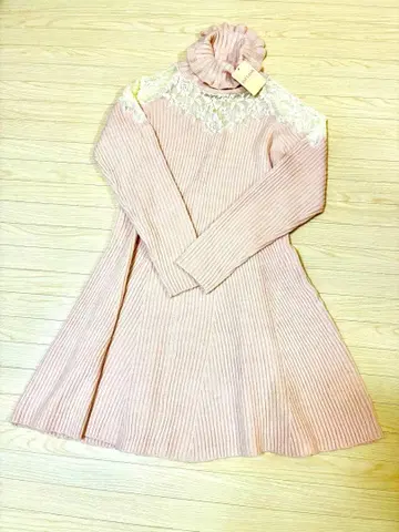 레어 택 포함 LIZLISA 레이스 니트 원피스 리즈리사 헤이세이 00s