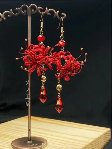 [ #549 ] 고져스한 꽃 귀걸이/귀찌 입체 자수풍