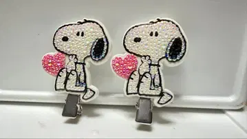 스누피 ( 앞머리 클립 하트