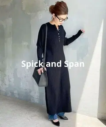 Spick and Span 헨리넥 리브 니트 원피스