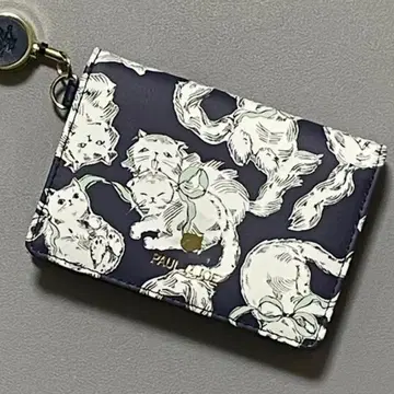 PAUL & JOE 폴앤조 리르 달린 2면 패스 케이스 네이비