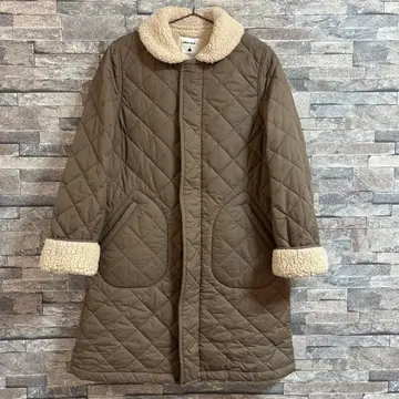 니코앤드 보아 카라 부착 퀼팅 코트 카키 M 코트 아우터 겨울