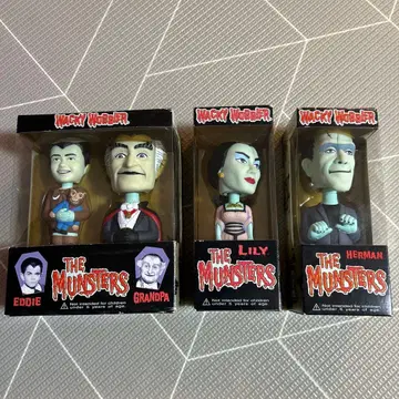 The Munsters wacky WOBBLER 흔들 피규어 3세트