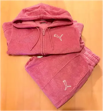 Puma 핑크 파일 원단 셋업