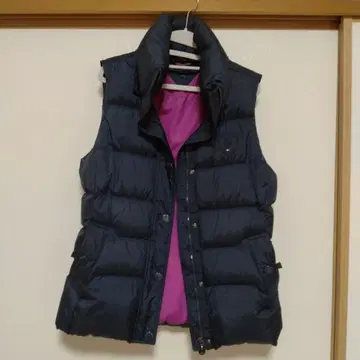 TOMMY HILFIGER 다운 베스트 L 네이비 핑크